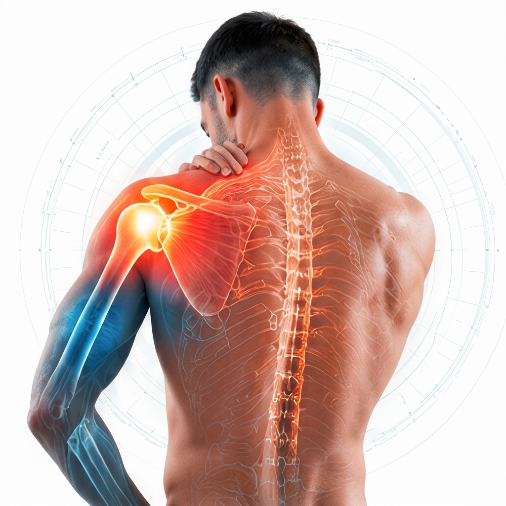 Back and shoulder medical assessment illustration